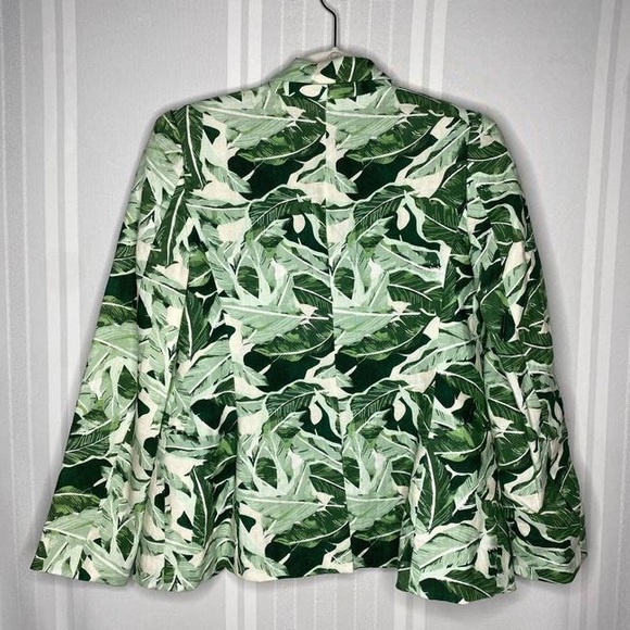 Joie Green Palm Leaf Mehra Open Blazer Linen Jacket - Picture 5 of 10